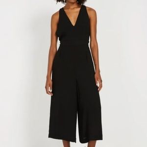 Frank and Oak Medium Black Wide Leg Crop Jumpsuit